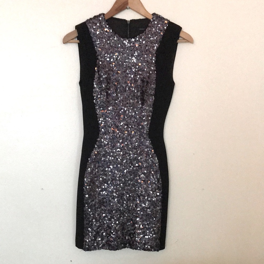 French Connection black sequin dress